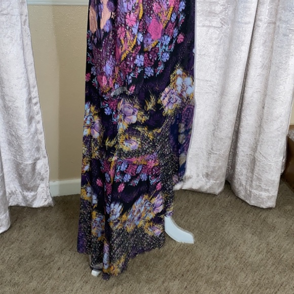 NWT Free People maxi BOHO FLORAL Dress Pink / purple  Size XSMALL - Picture 5 of 8